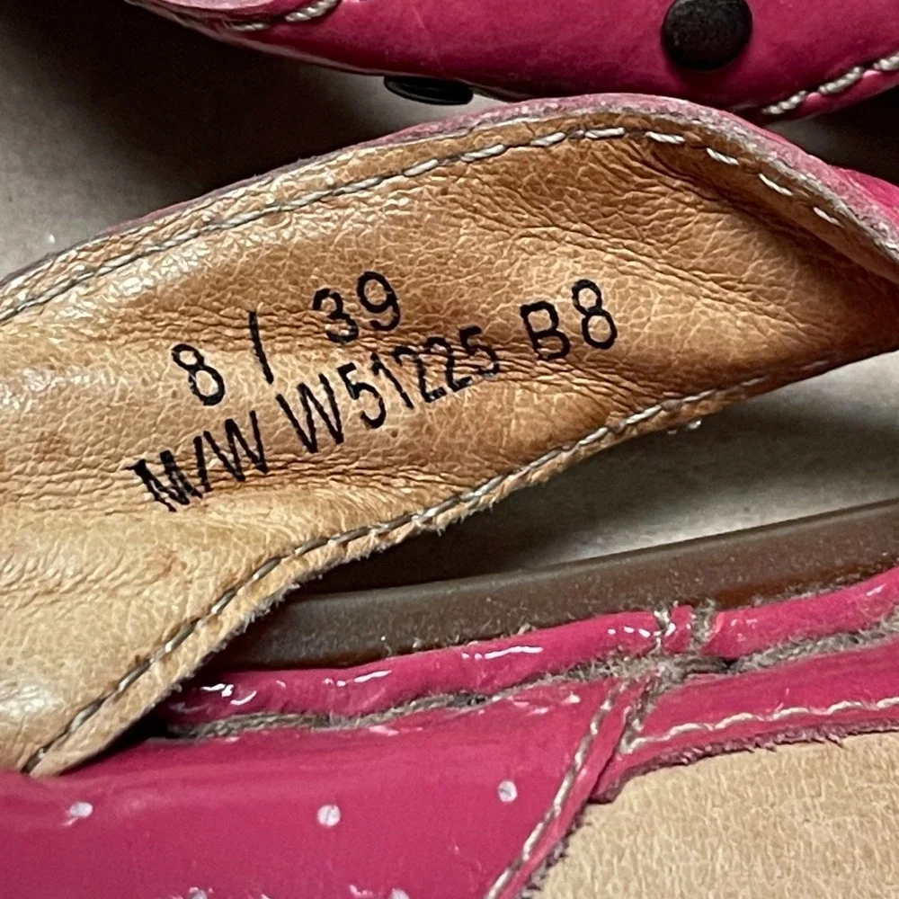 Børn Sz 8/ 38.5 Freesia Pink Leather Flat Thong Stud Comfort Sandal Flip Flops